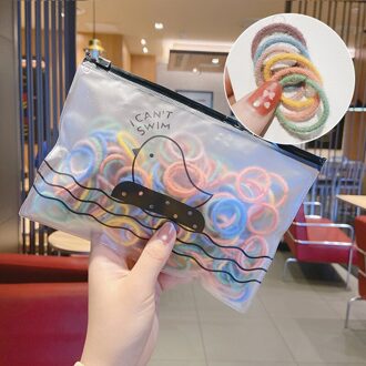 100 Stks/doos Leuke Snoep Kleuren Zachte Elastische Haarbanden Voor Kinderen Meisjes Scrunchies Paardenstaart Rubber Band Mooie Haaraccessoires 7