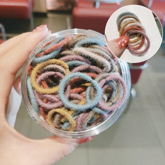 100 Stks/doos Leuke Snoep Kleuren Zachte Elastische Haarbanden Voor Kinderen Meisjes Scrunchies Paardenstaart Rubber Band Mooie Haaraccessoires
