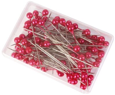 100 Stks/doos Patchwork Pinnen Positionering Naald Naaien Marker Naald Spelden Diy Handgemaakte Maken Kledingstuk Accessoire rood