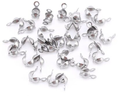 100 Stks/doos Rvs Clamshell Kraal Tips Knot Covers, Vergulde Draad Clip Gespen Accessoires Voor Sieraden Armband Diy origineel