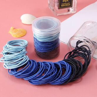 100 Stks/doos Snoep Kleur Vrouwen Elastiekjes Zwart Roze Blauw Rood Groen Kleur Kleine Dunne Rubber Haarbanden Voor kinderen Vrouwelijke 3