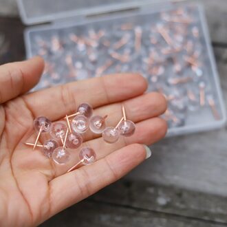 100 Stks/doos Transparante Push Pins Thumb Punaise Board Pins Tekening Foto Muur Studs School Kantoorbenodigdheden Supplies