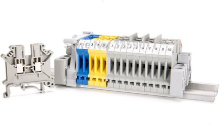 100 STKS Draad Blokaansluiting Puur koperen stukken van soort geleiderail UK3N Feed-Through Klemmenblok Gecombineerd Type