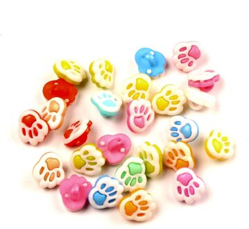 100 stks Gemengde Acryl Animal Footprint Kleding Naaien Knoppen Voor Kinderkleding Scrapbooking Decoratieve Handwerk DIY Accessoires
