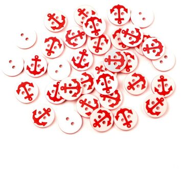 100 stks Hars Rode Anker Patroon Kleding Naaien Knoppen Voor Kinderkleding Scrapbooking Decoratieve Handwerk DIY Accessoires
