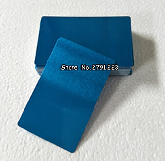 100 stks Leeg sublimatie metalen naam kaart afdrukken leeg business id-kaart gebruik sublimatie inkt en papier vijf kleuren blauw