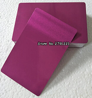 100 stks Leeg sublimatie metalen naam kaart afdrukken leeg business id-kaart gebruik sublimatie inkt en papier vijf kleuren paars