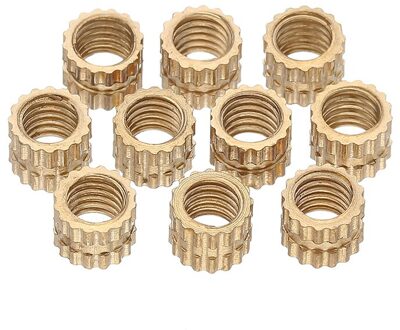 100 stks M4 x 4mm Messing Gekartelde Noten Binnendraad Ronde Insert Ingebed Spuitgieten Noten