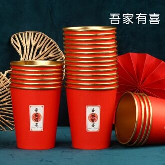 100 Stks/pak Bruiloft Gouden Folie Papier Cups Wegwerp Cups Bruiloft Benodigdheden Bruiloft Decoratie J
