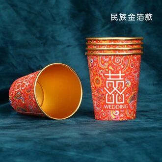 100 Stks/pak Bruiloft Gouden Folie Papier Cups Wegwerp Cups Bruiloft Benodigdheden Bruiloft Decoratie