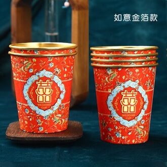 100 Stks/pak Bruiloft Gouden Folie Papier Cups Wegwerp Cups Bruiloft Benodigdheden Bruiloft Decoratie