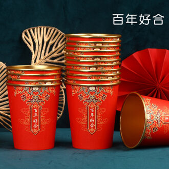 100 Stks/pak Bruiloft Gouden Folie Papier Cups Wegwerp Cups Bruiloft Benodigdheden Bruiloft Decoratie