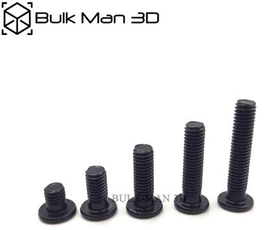 100 stks/pak CNC 3D Pinter Onderdelen Black M5 Low Profile Schroeven M5 * 6/8/10/12 /20mm voor V-slot/T-slot accessoires M5x6mm
