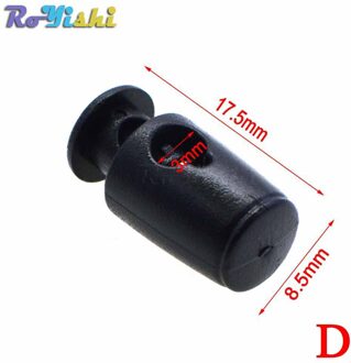 100 Stks/pak Cord Lock Toggle Clip Stopper Plastic Black Voor Tassen/Kleding C0026-B1