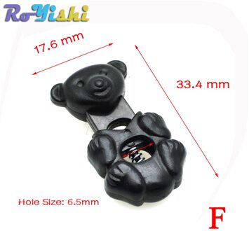 100 Stks/pak Cord Lock Toggle Clip Stopper Plastic Black Voor Tassen/Kleding C0032-B1