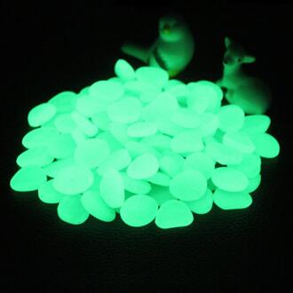 100 Stks/pak Glow Pebbles Stenen Thuis Aquarium Tuin Decoratie Lichtgevende Glowing In The Dark Accessoire Voor groen