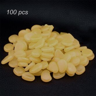 100 Stks/pak Glow Pebbles Stenen Thuis Aquarium Tuin Decoratie Lichtgevende Glowing In The Dark Accessoire Voor oranje