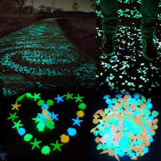 100 Stks/pak Lichtgevende Kleine Stenen Tuin Decor Glow In Dark Loopbruggen Tuinpad Gazon Glow In The Dark Pebbles Decoratie