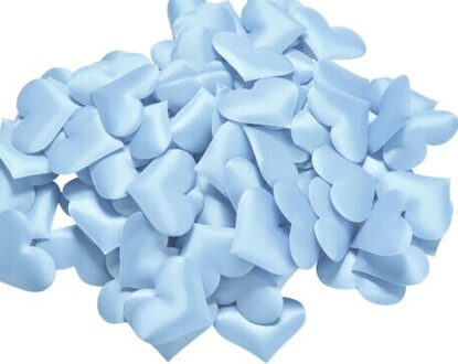 100 Stks/pak Stof Hart Vormige Confetti Bruiloft Gooien Bloemblaadjes Romantische Bruiloft Decoraties 35Mm X 30Mm Blauw