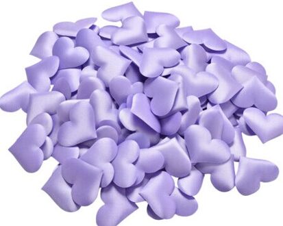 100 Stks/pak Stof Hart Vormige Confetti Bruiloft Gooien Bloemblaadjes Romantische Bruiloft Decoraties 35Mm X 30Mm paars