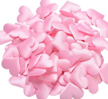 100 Stks/pak Stof Hart Vormige Confetti Bruiloft Gooien Bloemblaadjes Romantische Bruiloft Decoraties 35Mm X 30Mm Roze