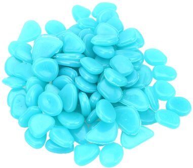 100 Stks/pak Tuin Steentjes Lichtgevende Stenen Kunstmatige Glowing Stones Rock Glow In The Dark Voor Loopbrug Aquarium Tuin Yard Blauw