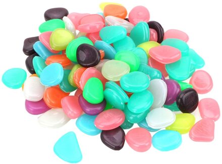100 Stks/pak Tuin Steentjes Lichtgevende Stenen Kunstmatige Glowing Stones Rock Glow In The Dark Voor Loopbrug Aquarium Tuin Yard gemengde kleur