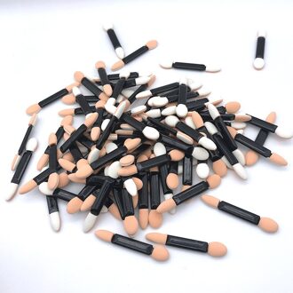 100 Stks/pak Wegwerp Oogschaduw Borstel Dubbelzijdige Spons Nylon Sets & Kits Oogschaduw Borstels Make-Up Cosmetische Applicator