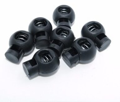 100 stks/pak zwart Plastic Ball Cord Sloten Ronde Toggle Clip Stopper Veel Gebruikt Voor Rugzak/Kleding/Paracord
