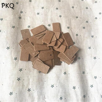100 stks/partij 1.4*2.7cm Kleine Rechthoek Kartonnen Blank prijs Hang tag Retro Kraft Hang tag bruin