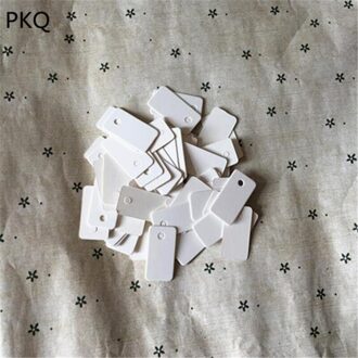 100 stks/partij 1.4*2.7cm Kleine Rechthoek Kartonnen Blank prijs Hang tag Retro Kraft Hang tag wit