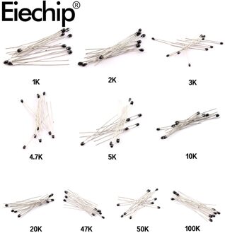 100 Stks/partij 10 Waarden Ntc Thermistor Thermische Weerstand Kit NTC-MF52AT Weerstanden Set 1K 2K 3K 4.7K 5K 10K 20K 47K 50K 100K 5% 3950B
