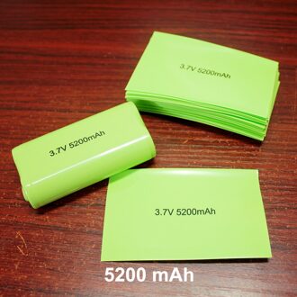 100 Stks/partij 18650 Lithium Batterij Pvc Buitenste Huid 2S Batterij Film Krimpkous Mouw Isolatie Mouw 5200Mah Capaciteit standa groen-5200mah