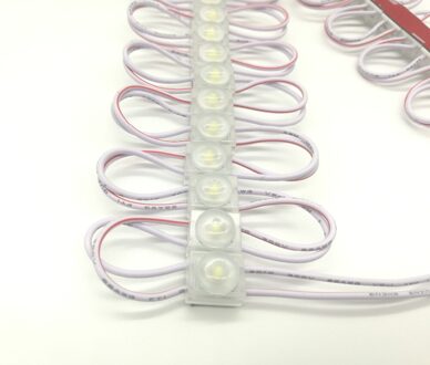 100 stks/partij 1LED injectie led module licht lamp wit/warm wit DC 12 V met lens Waterdichte IP65
