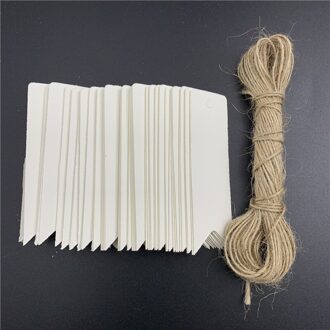 100 Stks/partij Bruin Kraftpapier Tags Diy Mini Voedsel Etiket Craft Hand Tekenen Tags Wedding Card Strings 7*2cm wit met string