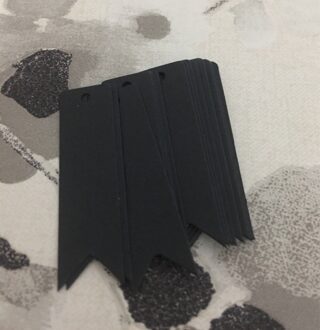 100 Stks/partij Bruin Kraftpapier Tags Diy Mini Voedsel Etiket Craft Hand Tekenen Tags Wedding Card Strings 7*2cm zwart