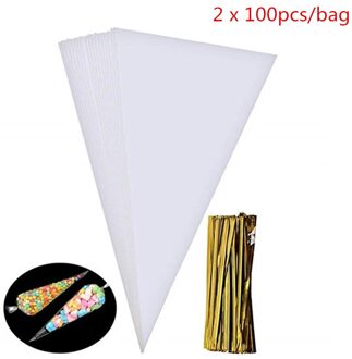 100 stks/partij DIY Snoep Zak Bruiloft Gunsten Verjaardag Decoratie Zoete Cellofaan Transparante Kegel Zakken Koekjes Bloem Opslag