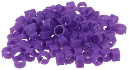 100 Stks/partij Duif Been Gevogelte Duif Vogel Papegaai Clip Ringen Binnendiameter 8Mm paars