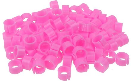 100 Stks/partij Duif Been Gevogelte Duif Vogel Papegaai Clip Ringen Binnendiameter 8Mm roze