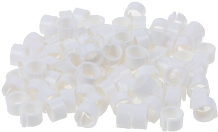 100 Stks/partij Duif Been Gevogelte Duif Vogel Papegaai Clip Ringen Binnendiameter 8Mm wit