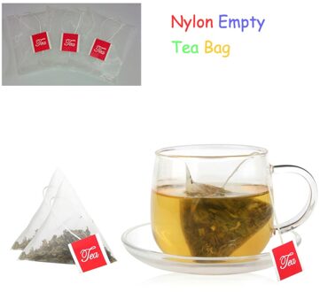 100 stks/partij Grote Nylon Lege Piramide Theezakje Thee-ei Zeef Theezakjes 6.5*8 CM