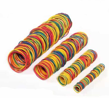 100 stks/partij Kleurrijke Natuur Elastiekjes 15/19/25/38mm School Office Home Industriële ring Rubberen Band Briefpapier Pakket Houder geel