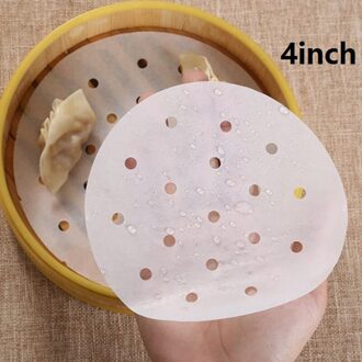 100 Stks/partij Lucht Friteuse Stoomboot Liners Premium Geperforeerde Houtpulp Papers Non-stick Stomen Mand Mat Bakken Koken Tools 4 duim