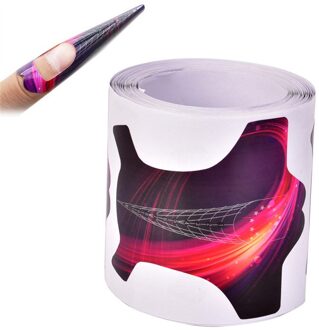 100 Stks/partij Nail Formulier Voor Acryl Uv Gel Tip Nagels Uitbreiding Gids Franse Diy Gereedschap Zelfklevende Vormen Stickers voor Beauty Tool 0302