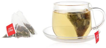 100 stks/partij Nylon Lege Piramide Theezakje Thee-ei Theezeefje Theezakjes 5.5*6.8 cm