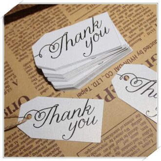 100 Stks/partij Parel Witte Bruiloft Uitnodigingen Kaart Handgemaakte Favor Tags Dank U Craft Card Hang Tag Kraft Party levert