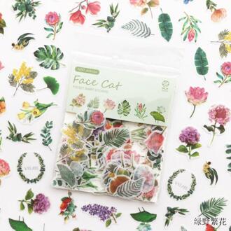 100 Stks/partij Rose Bloemen Groene Planten Bladeren Cactus Diagram Sprookje Tropische Vibes Sticker Diy Scrapbooking Sticker Escolar 5