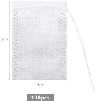 100 Stks/partij Theezakjes 6x 8/5.5X7Cm Lege Geurende Theezakjes Seal Filter Kok Herb Spice Losse Zakjes Koffie Gereedschap Keuken Gereedschap 100stk 8X6