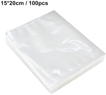 100 Stks/partij Transparante Keuken Food Vacuum Sealer Bag Voor Voedsel Vacuüm Sealer Verpakkingsmachine Voedsel Opbergtas 15x20cm 100stk