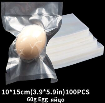 100 Stks/partij Vacuüm Zakken Voor Voedsel Bpa-vrij Opslag Film Verwarmd & Diepvrieszakjes Keuken Food Grade Verpakking Zak voor Vacuüm Sealer 10-15cm100pcs